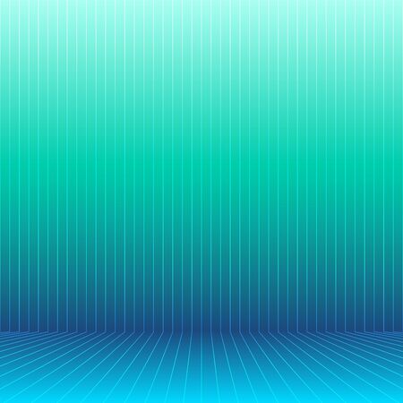 White Neon Line Floor Blue and Green Background For Placing Products Vector Illustrationのイラスト素材