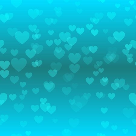 Heart Seamless Pattern Blue Green Background Vector Illustrationのイラスト素材