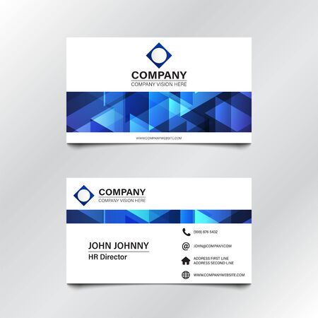 Blue Geometric Business Card Vector Illustrationのイラスト素材