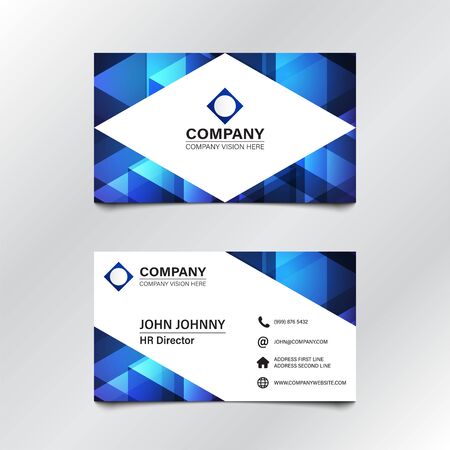 Blue Geometric Business Card Vector Illustrationのイラスト素材