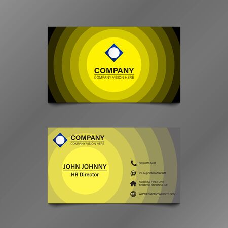 Black and Yellow Stack Circle Business Card Vector Illustrationのイラスト素材
