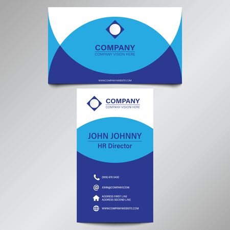 Modern Professional Blue Curve Business Card Vector Illustrationのイラスト素材