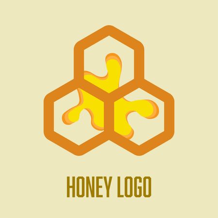 Honeycomb Bee Icon Logo Concept Design Vector Illustrationのイラスト素材