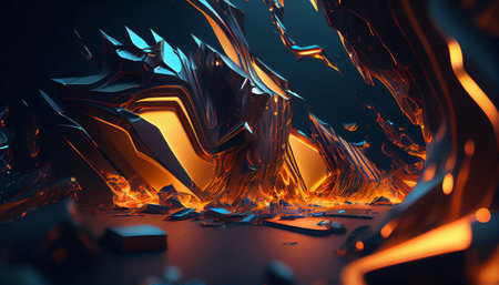 A Futuristic Dynamic Depths Abstract Background, Generative AI, Illustration, This image depicts a futuristic and dynamic abstract background, featuring layers of depth and movement.の写真素材