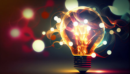 The Future is Now: An Abstract Design for Innovative Ideas, Abstract Innovations: A Background for Creative and Disruptive Ideas, Innovation in Color: Next-Level Ideasの写真素材