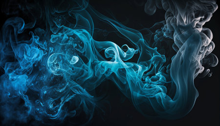 An Abstract Soft and Smoothened Colorful Multicolor Smoke Mist Background Wallpaper, The Art of Movement and Flow Exploration of Smooth Smoke in Motion, 16:9, Illustration, Generative Aiの写真素材