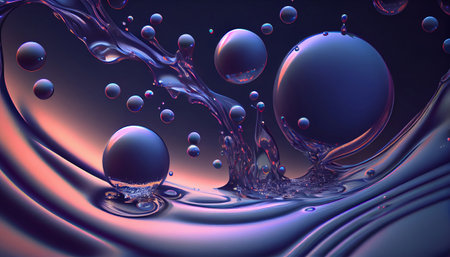 This image is an abstract background that portrays the movement of water with bubbles and ripples blending together. The design making it suitable for use as a wallpaper or backdropの素材