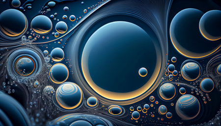 This image is an abstract background that portrays the movement of water with bubbles and ripples blending together. The design making it suitable for use as a wallpaper or backdropの素材