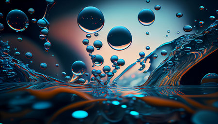 This image is an abstract background that portrays the movement of water with bubbles and ripples blending together. The design making it suitable for use as a wallpaper or backdropの素材
