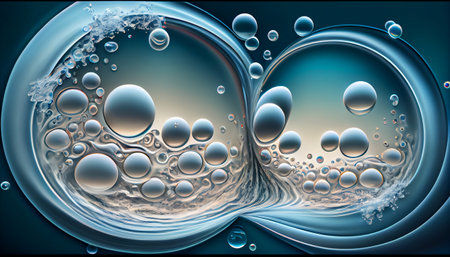 This image is an abstract background that portrays the movement of water with bubbles and ripples blending together. The design making it suitable for use as a wallpaper or backdropの素材