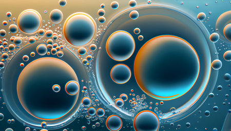 This image is an abstract background that portrays the movement of water with bubbles and ripples blending together. The design making it suitable for use as a wallpaper or backdropの素材
