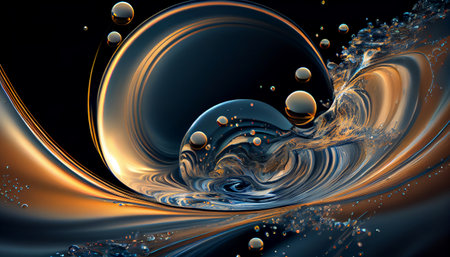 This image is an abstract background that portrays the movement of water with bubbles and ripples blending together. The design making it suitable for use as a wallpaper or backdropの素材