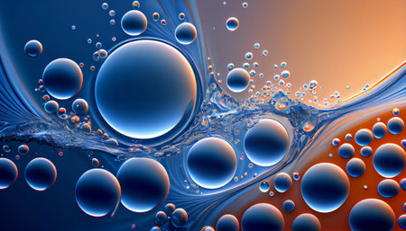 This image is an abstract background that portrays the movement of water with bubbles and ripples blending together. The design making it suitable for use as a wallpaper or backdropの素材