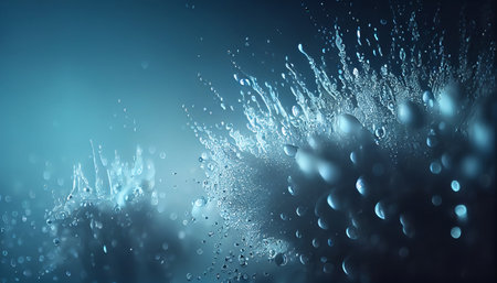 an abstract background that resembles the movement of water in a fountain. The water droplets in the fountain create a misty effect, giving the image a dynamic and fluid appearance.の素材