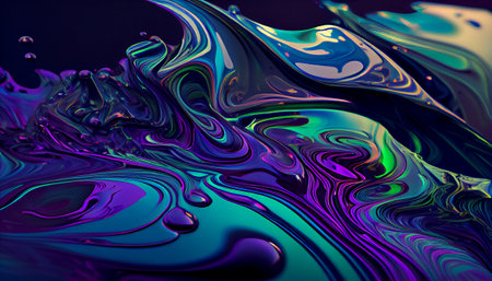 an oil slick background with a mix of blue, purple, and green colors that portrays an abstract and modern oil slick background. The colors used are a combination of blue, purple, and greenの素材