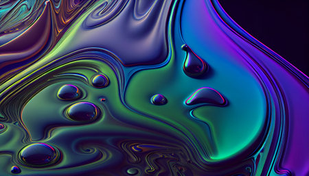 an oil slick background with a mix of blue, purple, and green colors that portrays an abstract and modern oil slick background. The colors used are a combination of blue, purple, and greenの素材