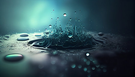an abstract background that resembles the movement of water in a fountain. The water droplets in the fountain create a misty effect, giving the image a dynamic and fluid appearance.の素材