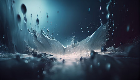 an abstract background that resembles the movement of water in a fountain. The water droplets in the fountain create a misty effect, giving the image a dynamic and fluid appearance.の素材