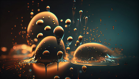 an abstract background that resembles the movement of water in a fountain. The water droplets in the fountain create a misty effect, giving the image a dynamic and fluid appearance.の素材