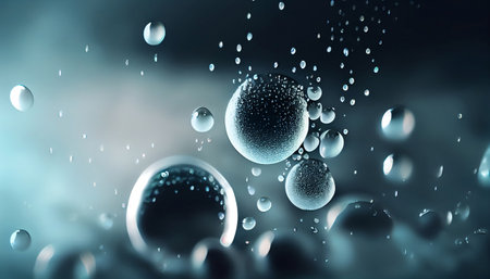 an abstract background that resembles the movement of water in a fountain. The water droplets in the fountain create a misty effect, giving the image a dynamic and fluid appearance.の素材