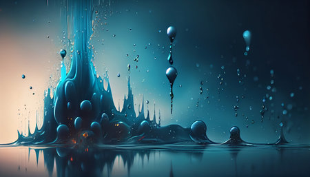 an abstract background that resembles the movement of water in a fountain. The water droplets in the fountain create a misty effect, giving the image a dynamic and fluid appearance.の素材