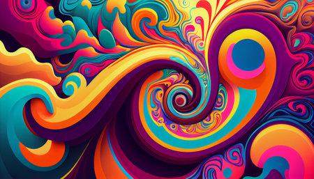 swirling patterns with a marbled texture in bright and bold colors. a visual explosion of vibrant hues and intense contrasts. whirling textures modern and decorative art pieceの素材