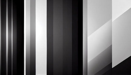 a minimalist and modern abstract background that features a gradient of grayscale tones. The shades of black, white, and gray blend smoothly together to create a subtle and elegant design.の素材