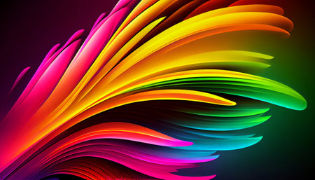 a gradient of bright, fluorescent neon colors that blend together seamlessly to create a vivid and dynamic background. The colors are intense and eye-catchingの素材