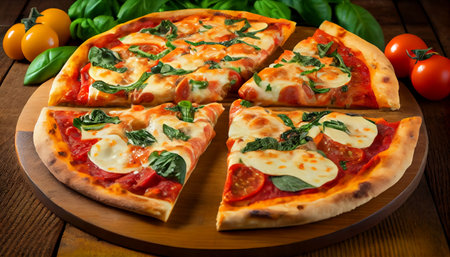 Pizza is a beloved food item that has become popular all around the world. delicious pizza. the crust the toppings, each element plays a crucial role in creating a mouth-watering masterpiece.の素材
