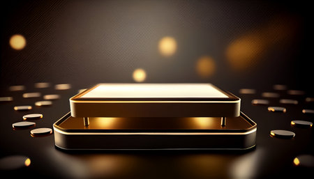 a luxurious stand designed to highlight high-value products with elegance and opulence stunning background add glamour and sophistication, making it ideal for showcasing luxury goodsの素材