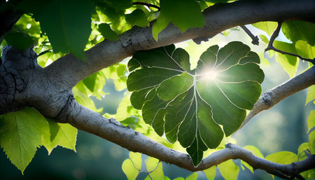 the deep connection between love and nature. The tree's branches are dense with heart-shaped leaves that symbolize the warmth and affection associated with loveの素材