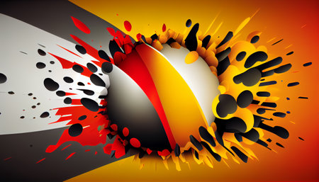 A bold and dynamic abstract background featuring a clash of two vibrant and lively colors. The colors blend and intertwine, creating a striking and energetic visual display that is to grab attentionの素材