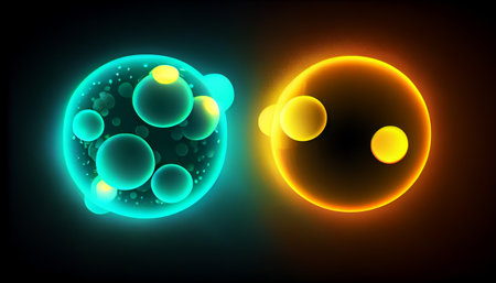 a luminous fusion of two vibrant hues, creating a dynamic and energetic visual experience. seamlessly in a fluid, almost ethereal way, drawing the viewer in and captivating their attentionの素材