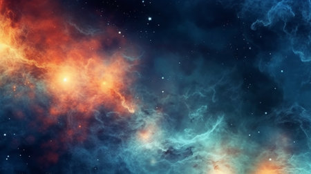 a stunning and vibrant nebula or galaxy theme, with swirling clouds of cosmic dust and gas creating a sense of movement and energy. Perfect for space or science-oriented website designsの素材