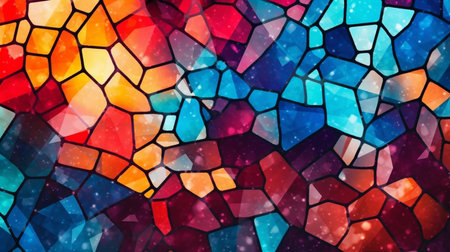 abstract background features a colorful mosaic pattern that creates a bold and eclectic visual statement. The vibrant colors and dynamic shapes make it perfect for a modern and creative website designの素材