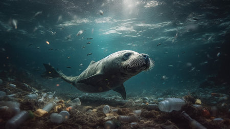 Through striking imagery, it highlights the heartbreaking consequences of single-use plastics, from entangled sea creatures to polluted habitats.の素材