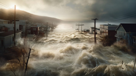 This photo essay aims to shed light on the devastating effects of climate change, documenting extreme weather events, melting glaciers, and rising sea levels.の素材