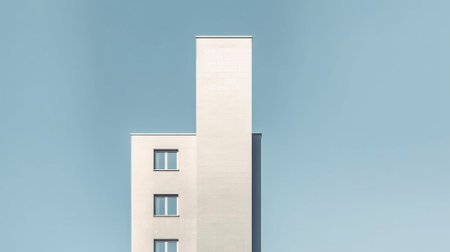 a minimalist cityscape, showcasing the serene and simplistic beauty of urban landscapes. composition focuses on minimal elements, emphasizing clean lines, negative space, and a sense of tranquility.の素材