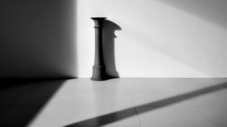 the elegant interplay of light and shadows in a minimalist composition. The image showcases the beauty of simplicity and emphasizes the captivating contrast created by the subtle shadows.の素材