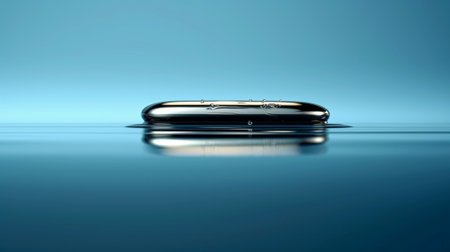 the beauty of minimalist reflections on surfaces serenity and otherworldly tranquility. The minimalistic composition enhances the ethereal effect, highlighting the interplay of light and shadowの素材