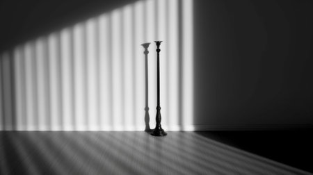 the elegant interplay of light and shadows in a minimalist composition. The image showcases the beauty of simplicity and emphasizes the captivating contrast created by the subtle shadows.の素材