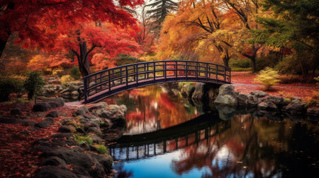 the mesmerizing beauty of autumn as vibrant hues of red, orange, and gold paint the landscape. the essence of the fall season, showcasing the rich tapestry of colors found in various landscapes.の素材