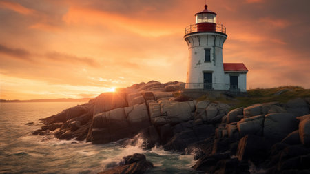 the mesmerizing landscapes that feature iconic coastal lighthouses. rugged cliffs and crashing waves to serene beaches and picturesque horizons, the landscapes surrounding these lighthousesの素材