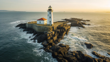 the mesmerizing landscapes that feature iconic coastal lighthouses. rugged cliffs and crashing waves to serene beaches and picturesque horizons, the landscapes surrounding these lighthousesの素材