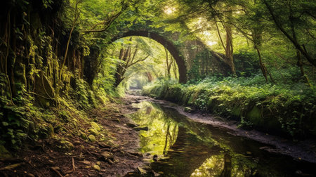 the essence of exploring lesser-known or hidden landscapes in your area, revealing their hidden beauty through the art of photography. It showcases a secluded and captivating landscapeの素材