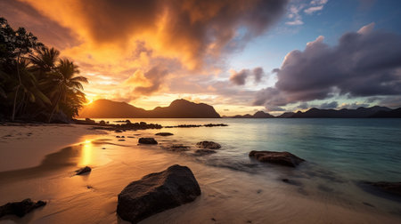 the hidden gems of secluded beaches, unveiling their untouched beauty. the serenity and tranquility of coastal paradises, pristine sands, crystal-clear waters, and breathtaking landscapes.の素材