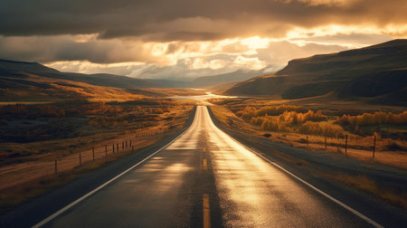 the beauty of diverse landscapes as you journey through various regions and destinations. the essence of the open road, the changing landscapes, and the sense of freedom that comes with a road trip.の素材