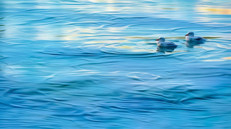 a serene and peaceful scene featuring gentle ripples in a calm body of water. The abstract patterns formed by the ripples evoke a sense of tranquility and serenityの素材