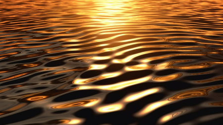 the mesmerizing ripples formed by the interplay of sunlight and shadows on the water's surface. dynamic and dramatic lighting effects, creating a symphony of golden hues and intriguing textures.の素材
