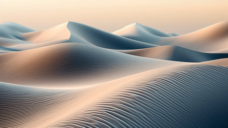 the ethereal beauty of nature's dance with the wind. The image showcases graceful ripples and mesmerizing patterns formed on sand dunes or in grassy fields as the gentle breeze caresses them.の素材